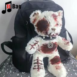 Harajuku Cosplay Backpack para Mulheres e Meninas, Mochilas Oblíquas para Urso, Bolsa para Computador, Mochilas Escolares de Halloween, Y2K, Estudantes - Image 2