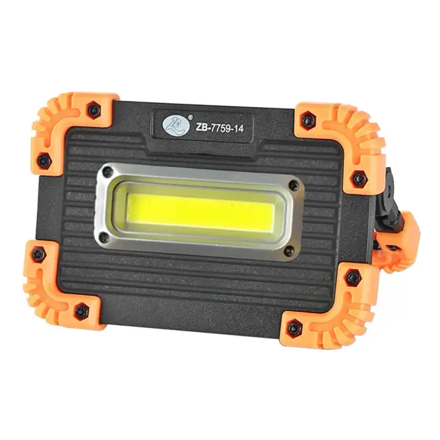 Lanterna LED Multifuncional e Regulável para Acampamento com Suporte Dobrável e Holofote Plástico COB