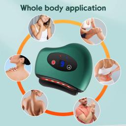 Elétrica Guasha Massageador Hot Stone Aquecimento Raspagem Board Pescoço Face Lifting Máquina Infravermelho 42 ℃ Calor Emagrecimento Massagem Ferramentas - Image 5