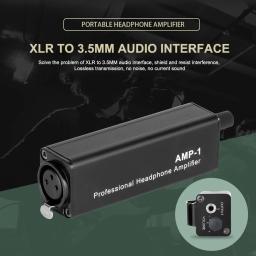 Portátil auscultador amplificador conversor, Mini HIFI, Clip Mount, XLR para 3.5mm áudio interface - Image 5