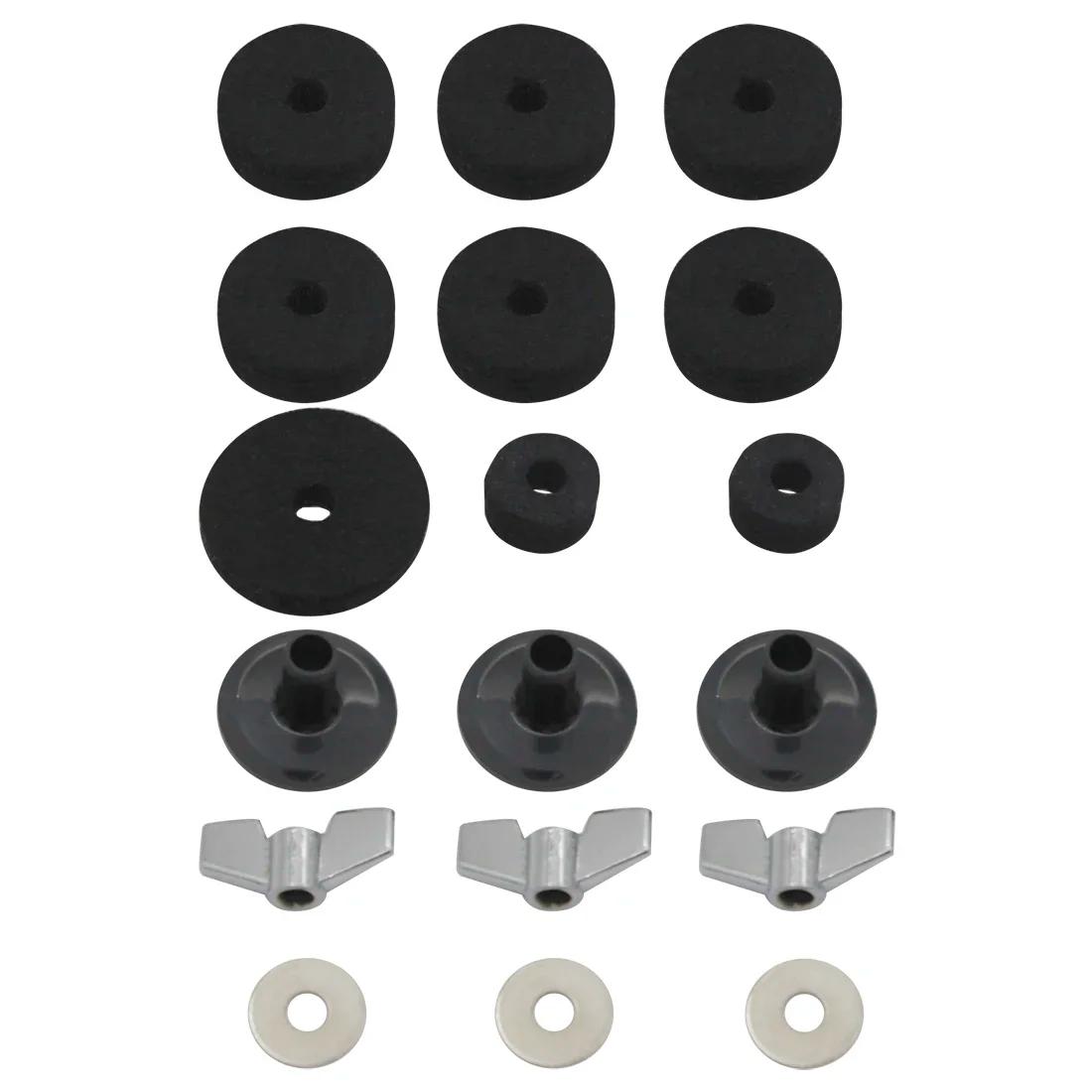 Bateria Kit com Felt Pads, Wing Nuts, arruelas, mangas para tubos, percussão Instrument, peças de reposição, Drum Kit, pratos Acessórios, 18 Pçs/set - Image 1