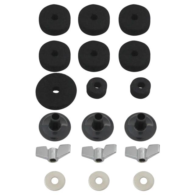 Kit Completo de Baterias com Felt Pads, Wing Nuts, Arruelas e Acessórios para Percussão - 18 Peças de Reposição para Drum Kit