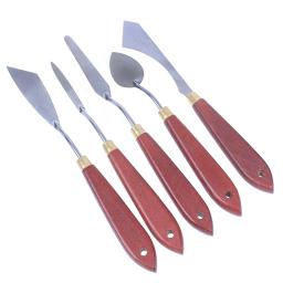 Espátula De Aço Inoxidável Com Punho De Madeira, Ferramentas De Pintura A óleo, Espátula De Mistura De Cor, Suprimentos Raspador - Image 1