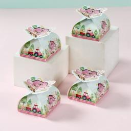 12pçs caixa de presente de papel com tema de fazenda, doces, bolo, biscoitos, saco de embalagem de animais de desenho animado, decoração de aniversário, casamento, suprimentos para festa de chá de bebê - Image 6