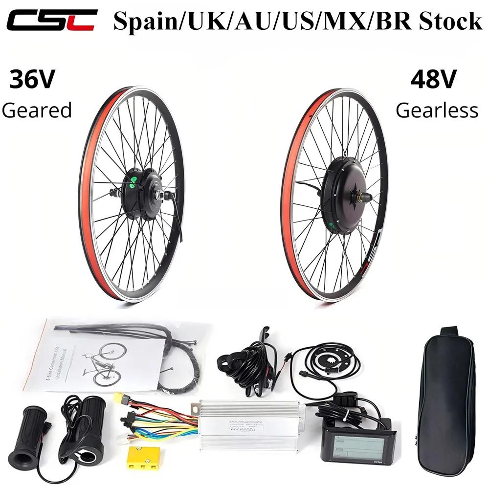 Kit mtb ebike 36v 48v 20-29 polegadas 700c kit de conversão de bicicleta elétrica 250-1500w motor de cubo de aro de liga de parede dupla - Image 1