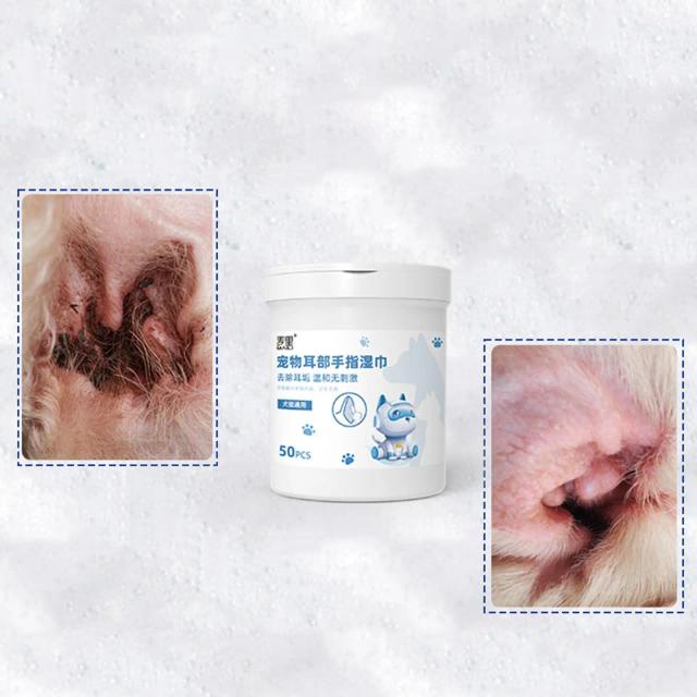 Lenços Descartáveis para Remoção de Manchas Tear em Pets - 50 Unidades para Cães e Gatos, Ideal para Higiene e Cuidados com os Olhos e Lábios