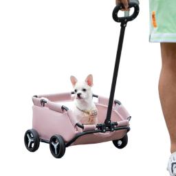 Leve Carrinho De Estimação Dobrável, pequeno Dog Cat Teddy Baby Travel Stroller - Image 1