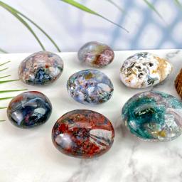 Random Oceano Jasper Palmeira Ornamentos, Palmeira de Cristal Natural, Joalheria e Pedra Decorativa, Alta Qualidade, Presente, 1Pc - Image 2