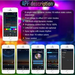 LED RGB Strip Light com Bluetooth, fita flexível, fita de diodo, música Sync, cor dos sonhos, USB, 5050, WS2812B, DC 5V - Image 4