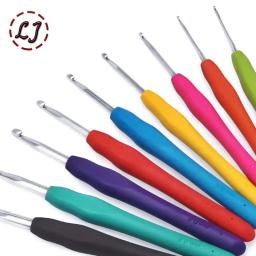 Agulhas De Crochet De Alumínio Com Aperto De Borracha Macia, Agulhas De Tricô, Alças Almofadadas, 2-10.0mm, 1 Conjunto De Pc - Image 1