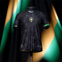 Camisolas de futebol brasileiro popular, Edição Especial, Roupas de treinamento, Casual Camisolas de futebol preto, Top único, versão Fan, Jers masculino - Image 1