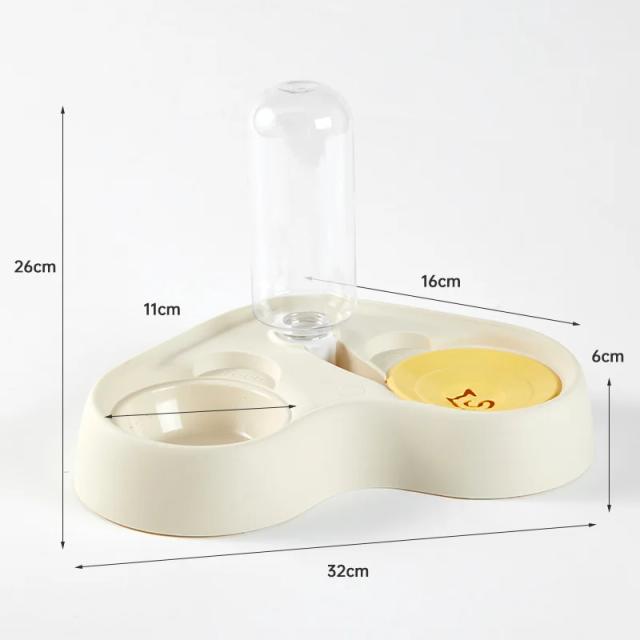 Alimentador Automático 2-em-1 para Cães e Gatos com Distribuidor de Água