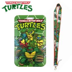 Teenage Mutant Ninja Turtles Titular do cartão TMNT, Anime ID Card Holder, colhedor Cartoon Bus Cartões Caso, Tampa do cartão do pescoço, Chaveiro Presentes - Image 1