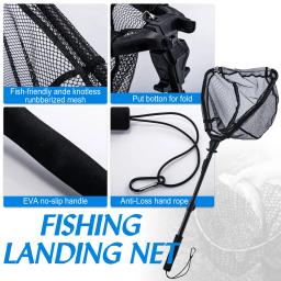 Goture-Liga De Alumínio Rede De Pesca, dobrável Landing Net, pólo retrátil para Carpa, Combater Catching Release, telescópica - Image 5