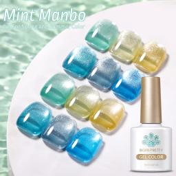 Nascido bonito hortelã cor verde gato gel magnético unha polonês brilho brilho gel varnis semi permanente 10ml para verão manicure diy - Image 5