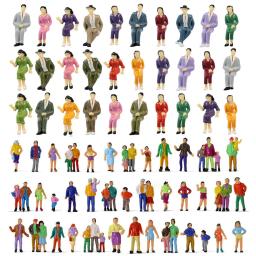 Miniatura Resina Pintada Figura Kit Modelo, Escala HO, figuras ferroviárias, trens, construção, Poses aleatórias, Mini Pessoas, 1:87, 50, 100pcs - Image 1