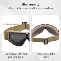 Óculos de tiro tático para homens e mulheres, óculos para motocicletas, proteção Paintball - Image 4