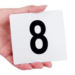 Cartões de número de marcador de mesa de plástico branco 1-100 números de mesa pretos em branco casamento restaurante bar para banquetes ou mesas de pôquer - Image 1