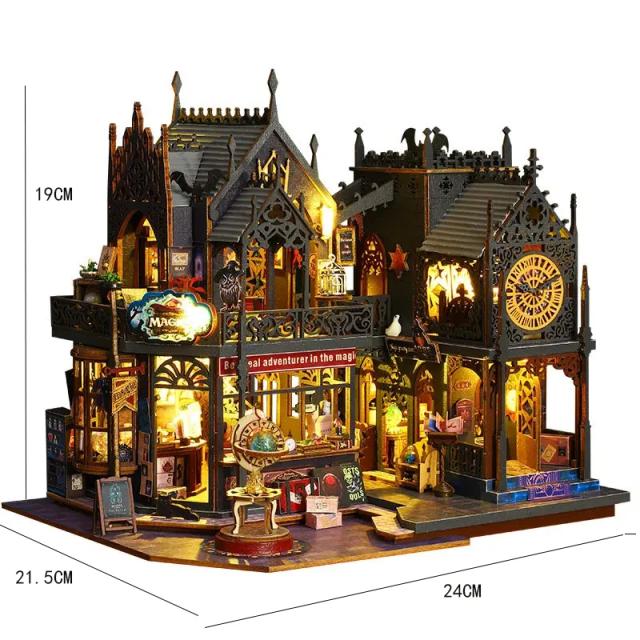 Casa de Boneca DIY Madeira Grande Mobiliário Miniatura Presente Aniversário