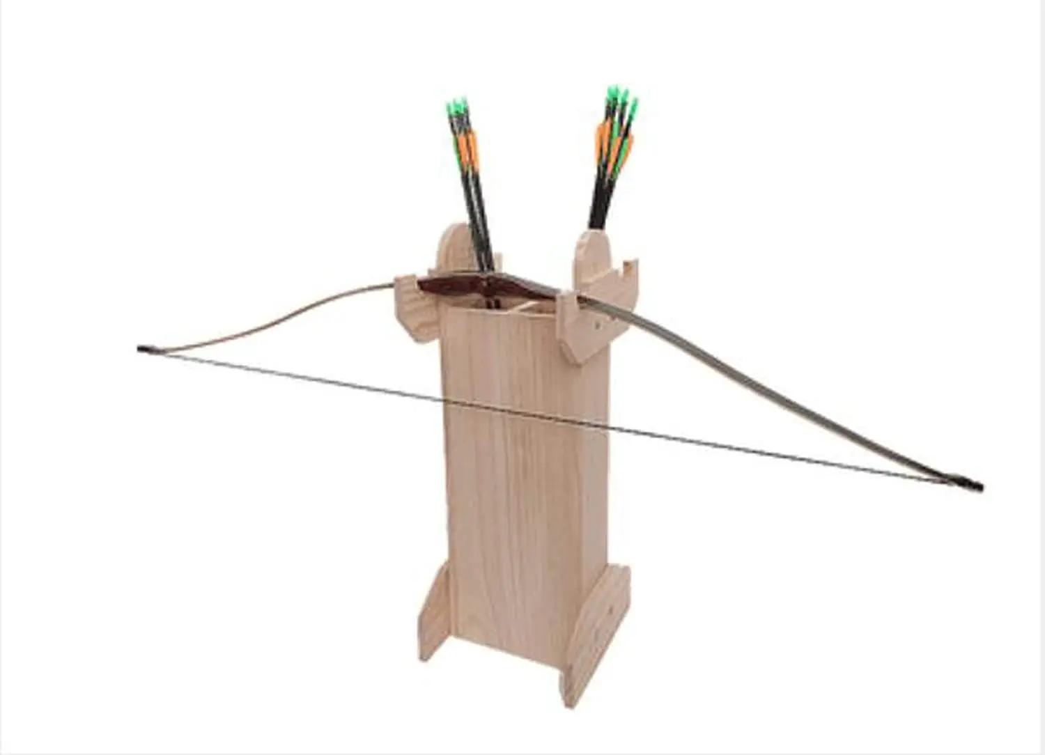 Recurva tradicional Composite Solid Wood Bow e Seta Stand, Floor-Standing Exposição Vertical, Archery Hall, Amusement Park S - Image 1