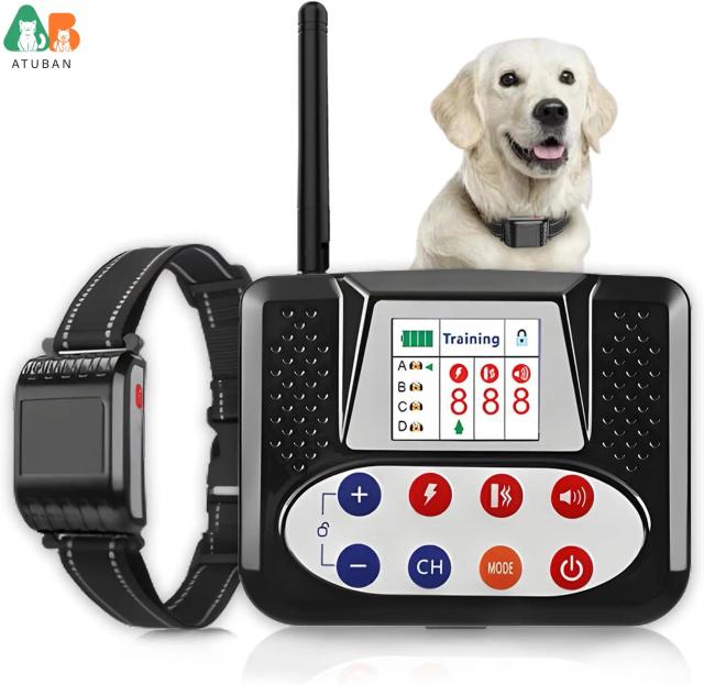 Cerca Invisível 2 em 1 para Cães: Coleira de Treinamento Remoto e Cerca Elétrica Sem Fio IPX6 Impermeável
