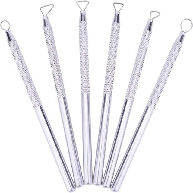 Kit de Ferramentas para Escultura em Argila - 6 Peças de Cortadores e Raspadores em Metal para Artesanato e Modelagem Cerâmica