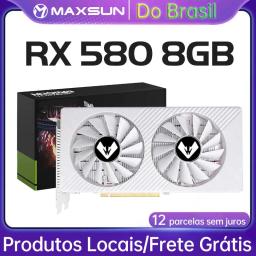 Radeon RX580 8G Placas Gráficas GDDR5 Placa de Vídeo DP DVI PCIE3.0x16 para Computador de Jogos Placa GPU RX 580 Completa Novo MAXSUN AMD - Image 1