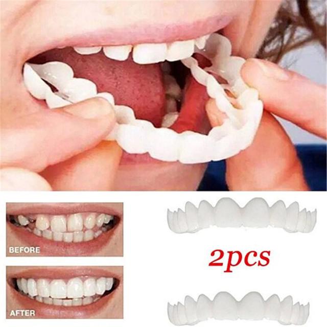 Protetor Bucal Confortável e Estético para Dentes - Kit com 2 Unidades em Branco para Simulação de Próteses 2024