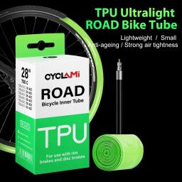 CYCLAMI Ultraleve 30g Tubo Interno de Bicicleta TPU Material 700C 18 32 Pneu de Bicicleta de Estrada 45mm 65mm 85mm Comprimento Válvula Francesa - Image 1