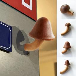 Madeira Magnetic Frigorífico Ímãs, 3D Bonito Forma Cogumelo, Frigorífico Adesivo, Mensagem, Foto Ganchos, Artesanato Decoração, 1Pc - Image 4