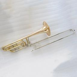 Alta qualidade instrumento trombone profissional Bb/F/G/D chave trombone ouro cobre sino lacado ouro trombone baixo - Image 1