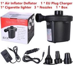 Inflável elétrico Bomba Inflator e Deflator, Quick Air Enchimento Compressor, Colchão de ar, Camping Bomba com 3 bicos, Barcos PVC, DC 12V - Image 1