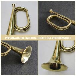 Trompete Carga Corneta para Crianças, Instrumento Musical Premium, Profissional Copper Alloy Horn, Vento - Image 5