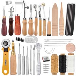 KRABALL-Kit De Ferramentas De Artesanato Em Couro, Costura À Mão, Costura, Soco, Escultura, Groover, Acessórios De Trabalho, DIY, Conjunto De Ferramentas Profissionais - Image 1