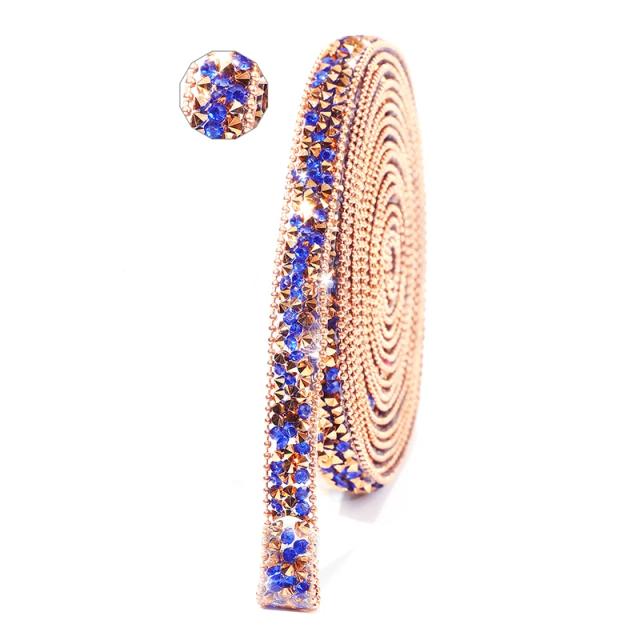 Guarnição Auto-adesiva de Resina Strass e Fita Glitter Cristal Ducrystal para Decoração de Sapatos, Sacos e Vestidos - 10mm