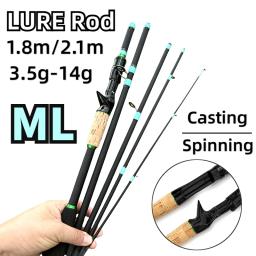 Vara de pesca isca de arremesso peso 3.5-14g carbono duro 4/5 seções portátil viagem surf pólo ml ação com alça eva - Image 1