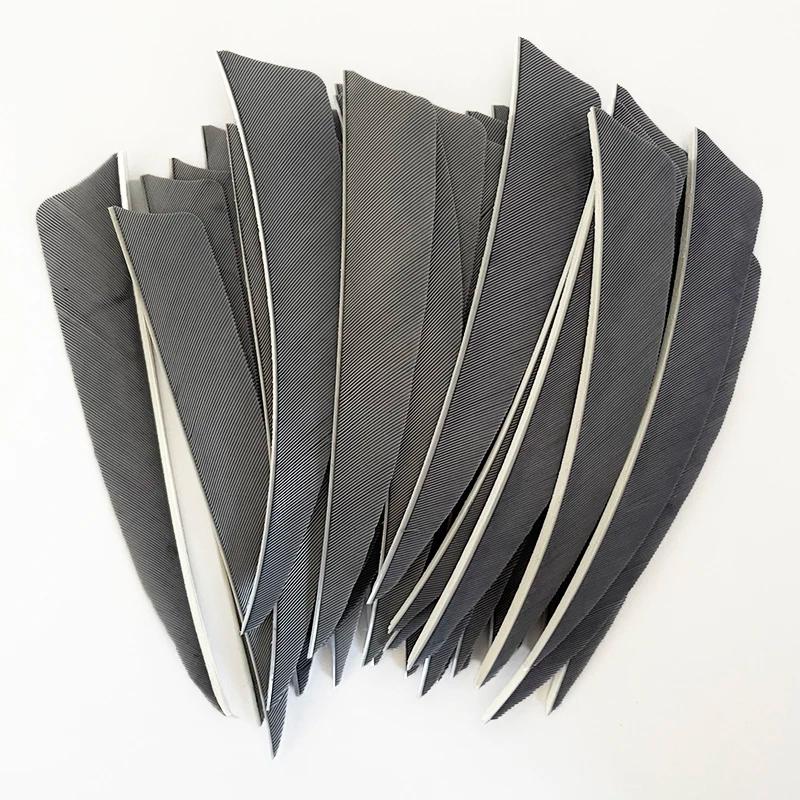 4 "50 pcs/lot ibounfox penas de seta de caça rw penas de peru natural escudo flechas de tiro com arco palhetas para acessórios de flecha de arco - Image 1
