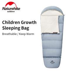 Naturehike saco de dormir infantil ultraleve, saco de dormir de algodão emendável com estilo mamãe com chapéu para acampamento ao ar livre 12 ℃ ~ 8 ℃ - Image 2