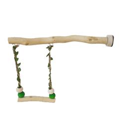 Wood Parrot Stand Pole, Double Layer Swing Toy para Bird, Tiger Skin Claw Grinding Beak, Acessórios para gaiola - Image 6