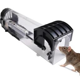 Ratoeira de plástico reutilizável para jardim interior ao ar livre, empresa segura, humana, armadilha de roedores, coletor de mouse doméstico, auto-bloqueio inteligente - Image 1