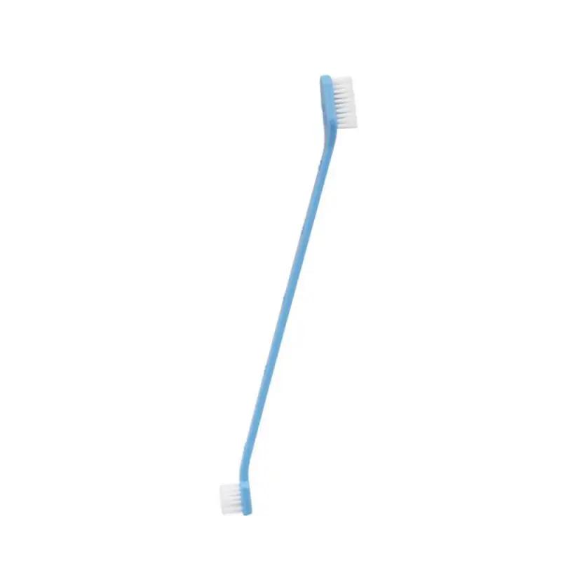 Escova de dentes de duas cabeçadas para animais de estimação, ferramenta de limpeza multi-ângulo para gato, massagem para cão, 1 pc, 3 pcs, 5pcs - Image 1