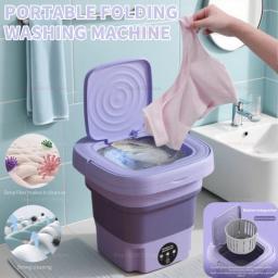 8l dobrável máquina de lavar portátil mini desidratável dormitório estudante meias calcinha aparelho doméstico frete grátis - Image 1