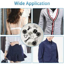 100 pçs ganchos de costura e olhos conjunto costurar-em botões snap botão de roupas diy fechamentos de costura snaps kit para sacos de roupas costura artesanato - Image 5