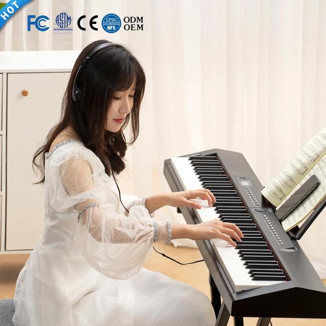 Sintetizador Digital MIDI Profissional com Piano de 88 Teclas Ponderadas e Órgão Eletrônico Integrado