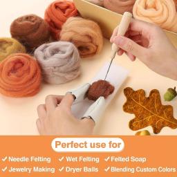 Fios De Lã De Fibra De Natureza Para Feltragem, Agulha Roving, Mão Girando, Suprimentos De Fios, Materiais De Artesanato DIY, 0,35 oz por Pacote - Image 6