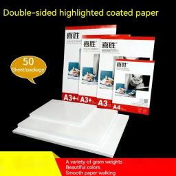 Papel fotográfico de alto brilho frente e verso, impressão a jato de tinta, tinta revestida de alto brilho, secagem rápida e alinhada, 120-300g, A4, A3, 50 pçs/lote - Image 2