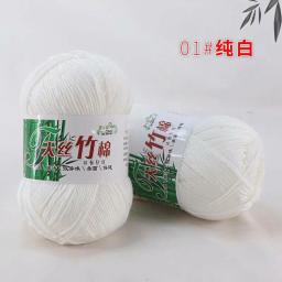 Fio De Algodão De Bambu Natural Suave, Tecido à mão, Baby Cotton Crochet, Tecido de malha, 50g por rolo - Image 4