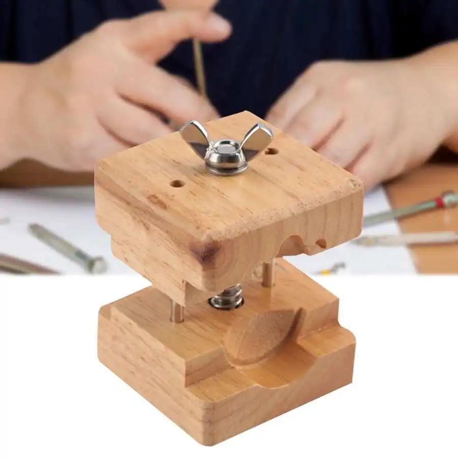 Assista Repair Tool Kits para Relojoeiros, Caixa De Madeira Profissional, Bloco Grampo Vise, Movimento De Madeira e Aço Inoxidável - Image 1