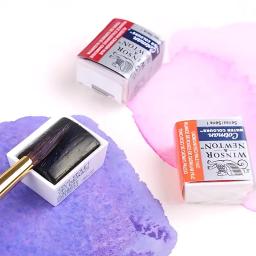 Winsor e Newton-Algodão Conjunto de Tinta Aquarela Sólida, Meia Bandeja com Escova, Artista Portátil Pintura Suprimentos, Full Color, 45 Pcs - Image 3