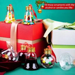 Garrafa De Plástico Transparente Com Tampa De Ouro, Garrafa Em Forma De Bola De Neve, Garrafas Decorativas De Natal, Garrafa De Suco De Frutas, 10PCs, 50ml, 100 ml, 250ml - Image 4